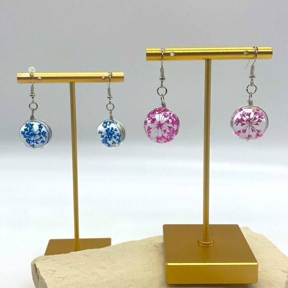 ✨ 🆕 ✨ Boho Dried Flower Dangle Hook Earrings✨ - Picture 1 of 8